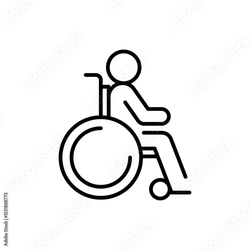 Wheelchair Accessibility Icon Outline Style Thin Line Symbol
