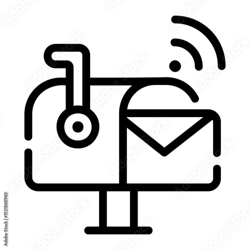 smart mailbox Line Icon