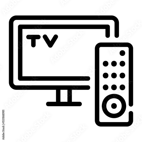 tv control Line Icon