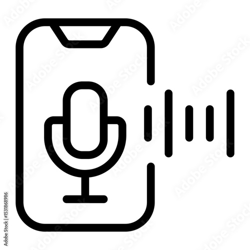 voice command Line Icon