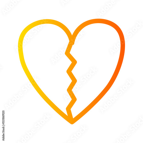 broken heart gradient icon