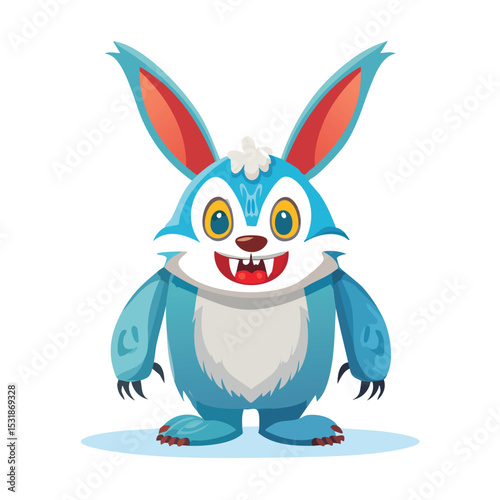 Arctic Hare Streamlined Vector Art with Flat Colors and Sharp Linework