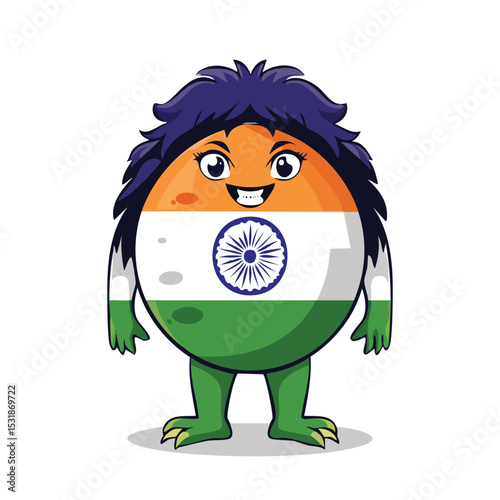 India flag Flat-Style Vector Illustration with Balanced Composition