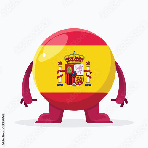 Spain flag Flat-Style Vector Illustration with Balanced Composition