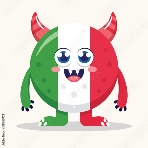 Italy flag Flat-Style Vector Illustration with Balanced Composition