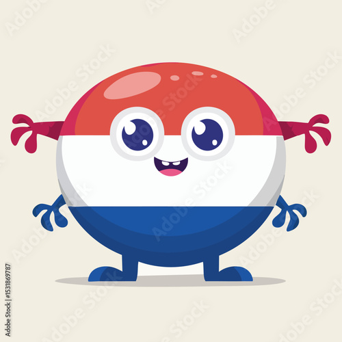 Netherlands flag Flat-Style Vector Illustration with Balanced Composition