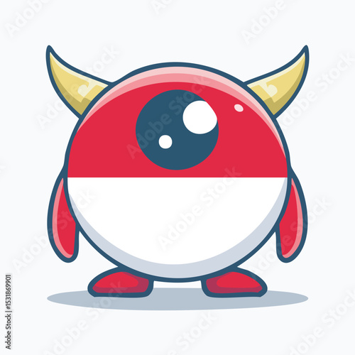 Indonesia flag Flat-Style Vector Illustration with Balanced Composition