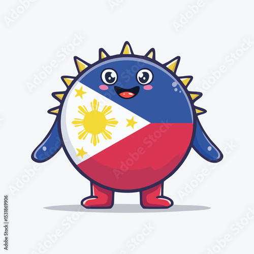 Philippines flag Flat-Style Vector Illustration with Balanced Composition