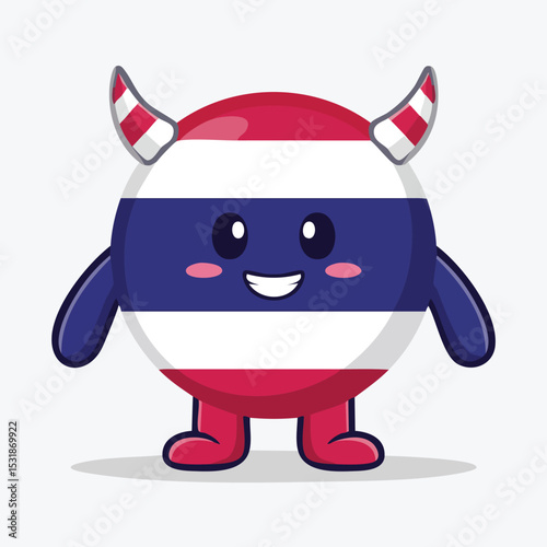 Thailand flag Flat-Style Vector Illustration with Balanced Composition