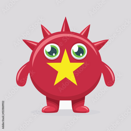 Vietnam flag Flat-Style Vector Illustration with Balanced Composition