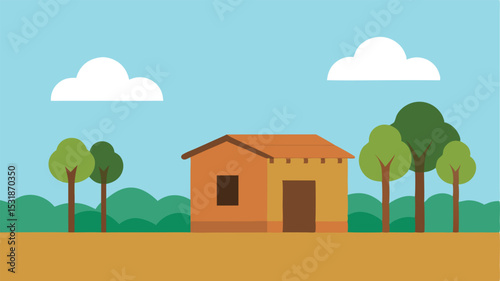 vector illustration of a house landscape