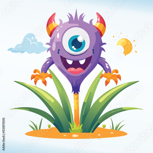 Crocus Flat-Style Vector Illustration with Balanced Composition