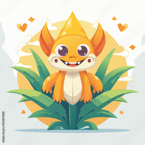 Tuberose Flat-Style Vector Illustration with Balanced Composition