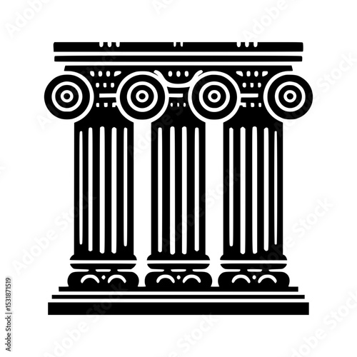 Three classic columns architectural design element