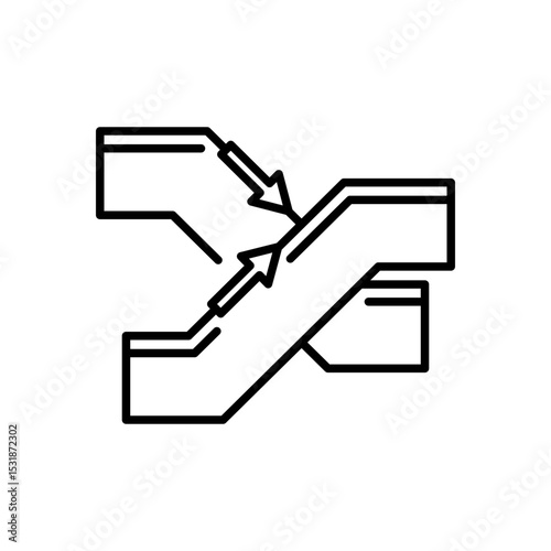 Outline Icon of Up and Down Escalators Public Transport Infrastructure Symbol