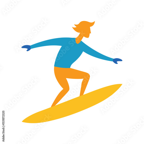 Surfing stance vector illustration