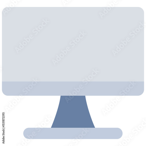 Monitor Flat Icon, Workplace and office element Flat Design Icon Symbol