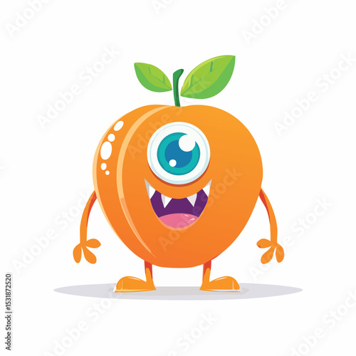 Apricot Flat-Style Vector Illustration with Balanced Composition