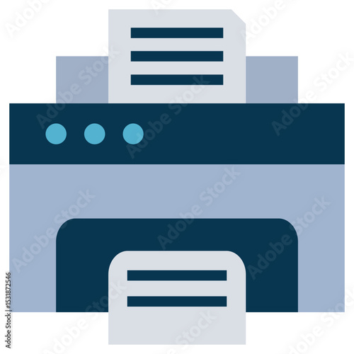 Printer Flat Icon, Workplace and office element Flat Design Icon Symbol