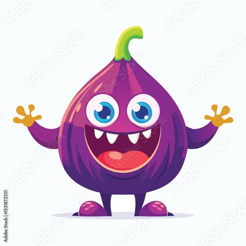 Fig Flat-Style Vector Illustration with Balanced Composition
