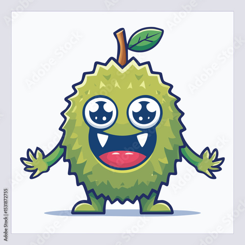 Soursop Flat-Style Vector Illustration with Balanced Composition