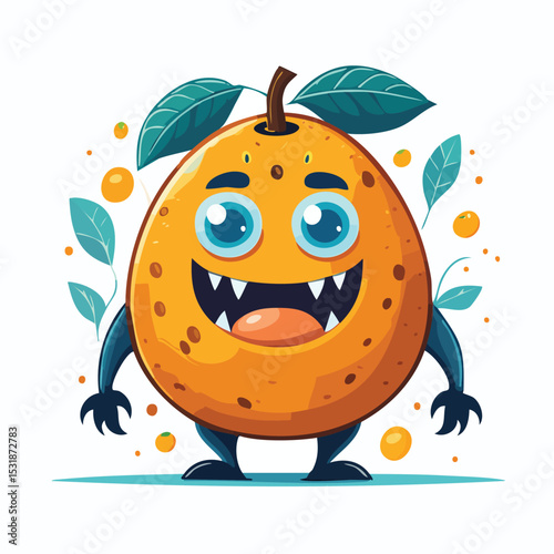 Loquat Flat-Style Vector Illustration with Balanced Composition