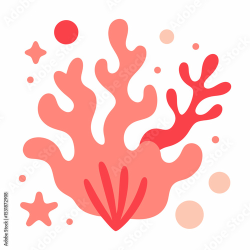 Abstract coral reef illustration design element