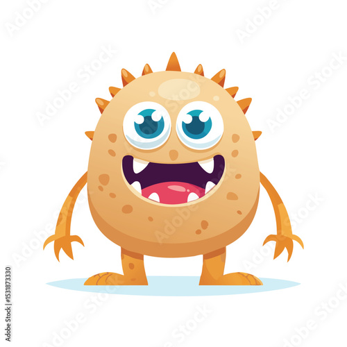 Potato Flat Illustration Featuring Clean Shapes and Bold Outlines