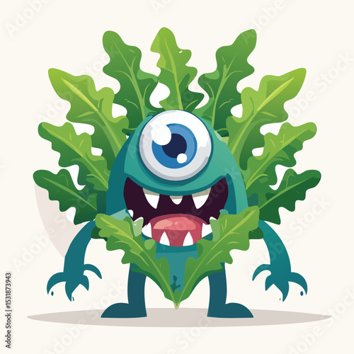 Arugula Flat Illustration Featuring Clean Shapes and Bold Outlines