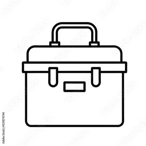Black Briefcase Icon Isolated on White Background Vector Illustration
