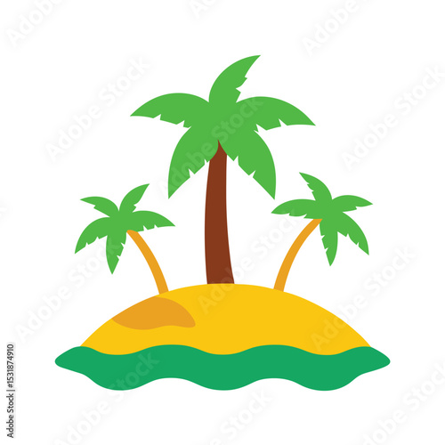 Tropical island vector illustration photo