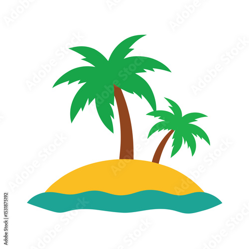 Tropical island vector illustration photo