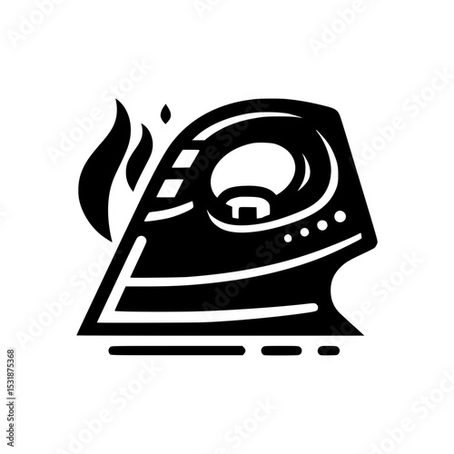 Hot iron steam icon for laundry service