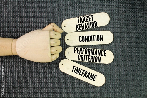 What are the 4 elements of a goal? Goals that contain all four elements. target behavior, condition, performance criterion, and timeframe is may be considered complete in a technical sense