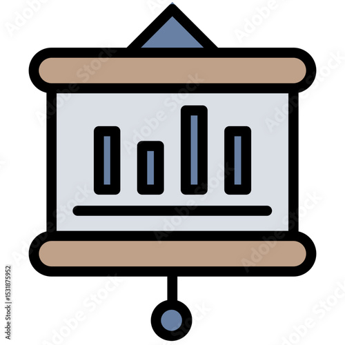 Metric Outline Flat Icon, Workplace and office element Outline Flat Design Icon Symbol
