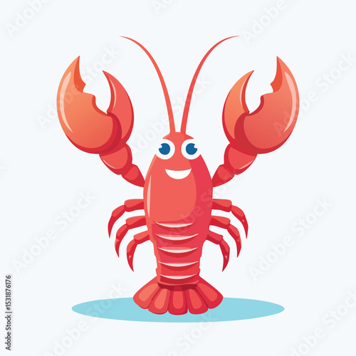 Lobster Tail Flat Illustration Featuring Clean Shapes and Bold Outlines