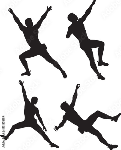 Climbing sport silhouette vector illustration