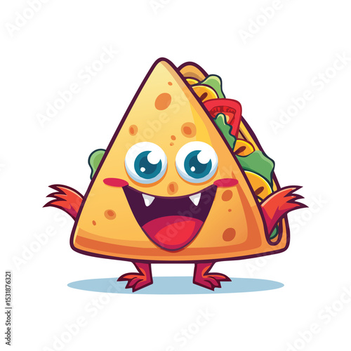 Chicken Quesadilla Flat Illustration Featuring Clean Shapes and Bold Outlines