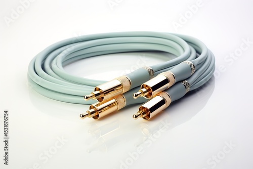 Premium coaxial audio cables with gold connectors displayed against a white background