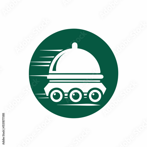 Futuristic Food Delivery Logo Vector.