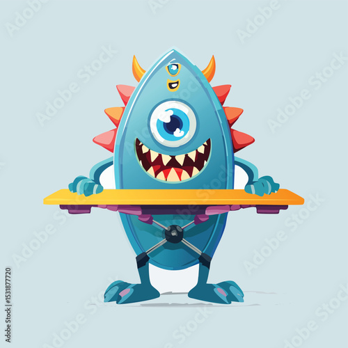 ironing board Flat Illustration Featuring Clean Shapes and Bold Outlines
