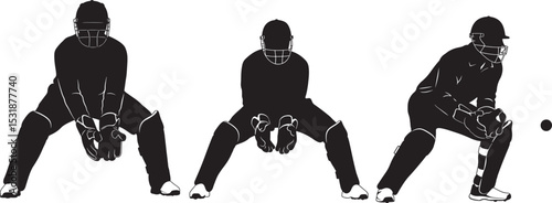 Cricket batsman silhouette vector illustration