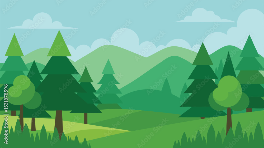 Fototapeta premium landscape with trees and mountains