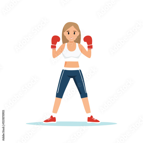 boxing Minimal Vector Artwork with Smooth Line Art and Simple Colors