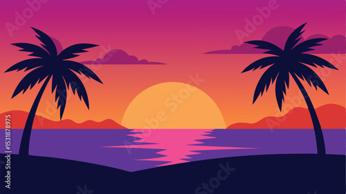 palm trees on the beach landscape