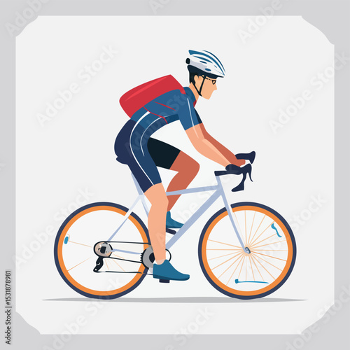 cycling Minimal Vector Artwork with Smooth Line Art and Simple Colors