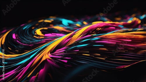 Vibrant Colored Wave Flowing in the Dark Background Image