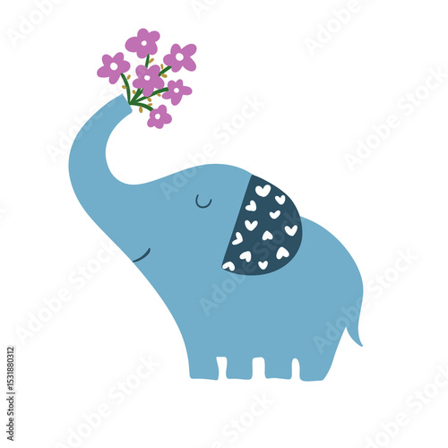 elephant and flowers