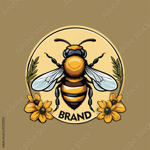 bee logo design template