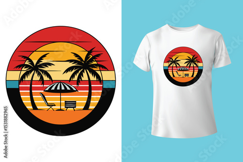 Retro summer t shirt design